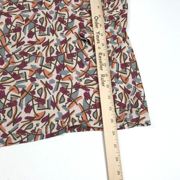 LOGO Lori Goldstein Tunic Colorful Print Asymmetric Top Stretch 3/4 Sleeve XS - Picture 5 of 12